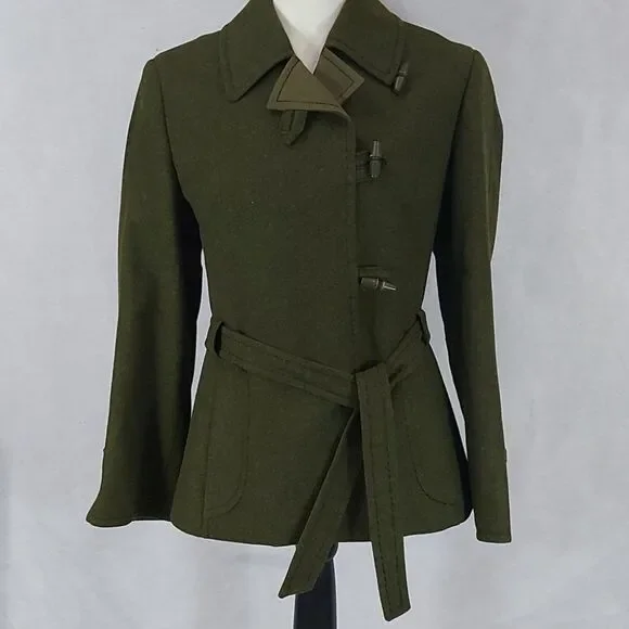 Vintage Hammerer Green Loden Boiled Wool Felt Hunter Jacket sz S